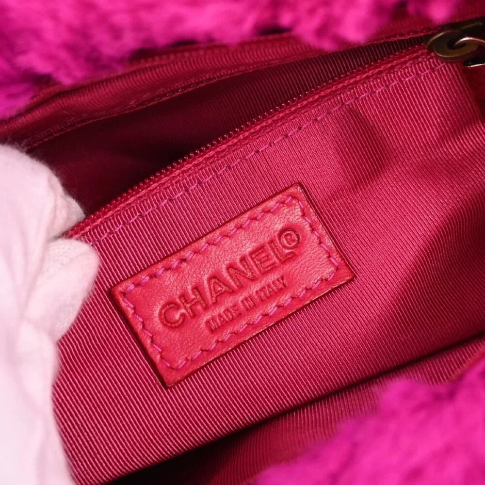 Chanel Pink Fur Chain Shoulder Bag 143554 - Picture 9 of 11